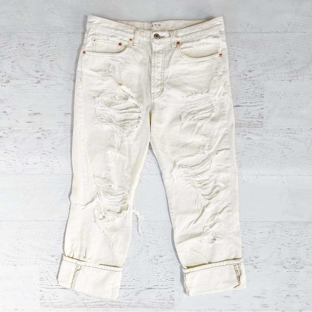 Ivory Free People Straight Leg Jeans Size 28